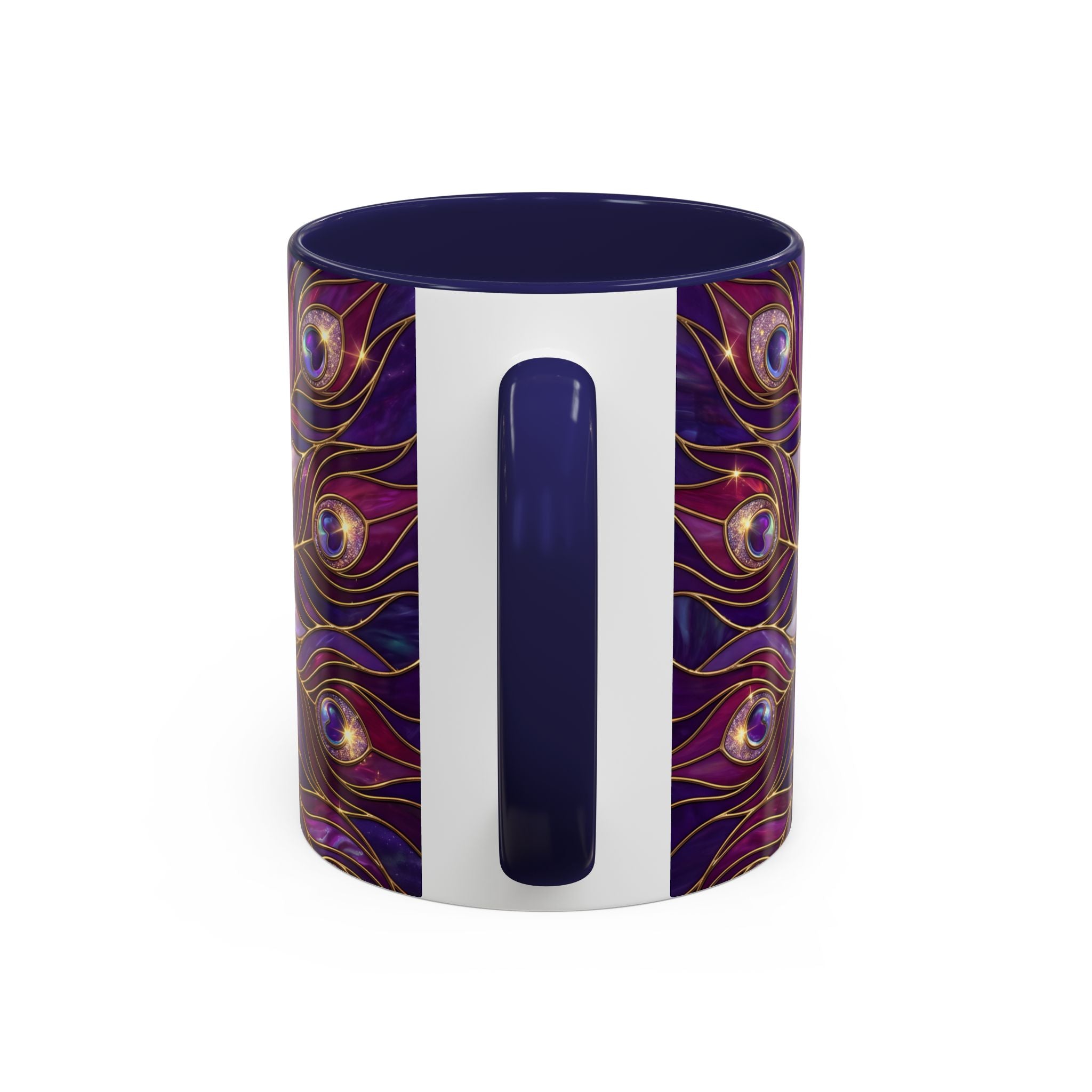 Purple Peacock Stained Glass Style Mug