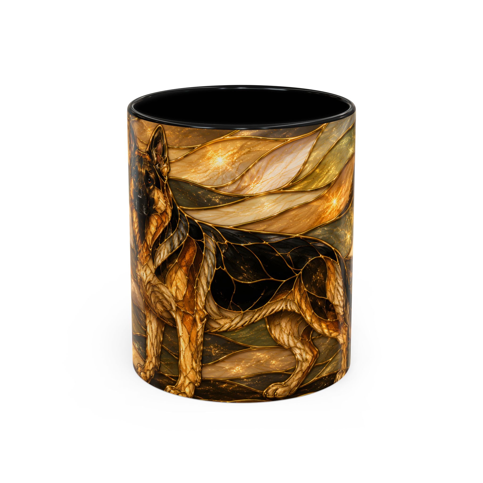 Golden German Shepherd Stained Glass Style Mug