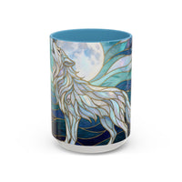 Moonlit Wolf Stained Glass Style Mug