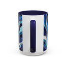 Cobalt Wolf Stained Glass Style Mug