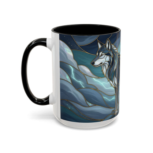 Storm Wolf Stained Glass Style Mug