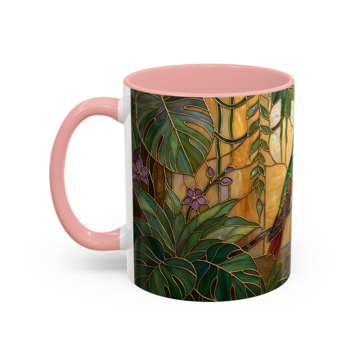 Tropical Hummingbird Stained Glass Style Mug