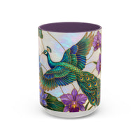 Flying Peacock Stained Glass Style Mug