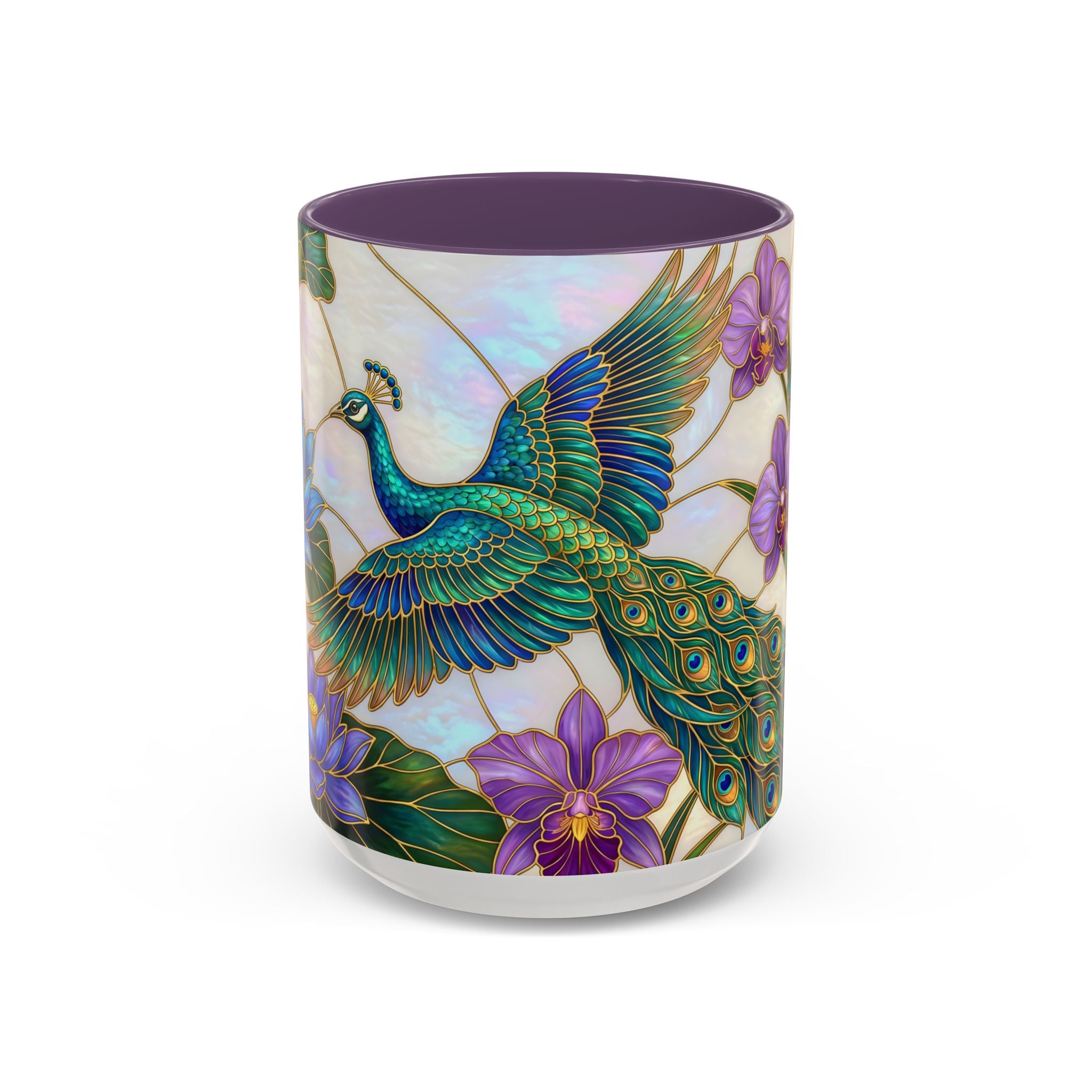 Flying Peacock Stained Glass Style Mug