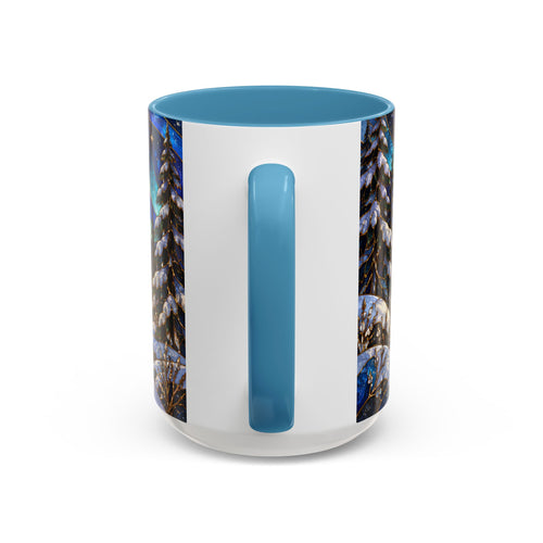 Aurora Lake Wolf Stained Glass Style Mug