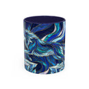 Cobalt Wolf Run Stained Glass Style Mug