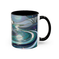 River Moon Wolf Stained Glass Style Mug