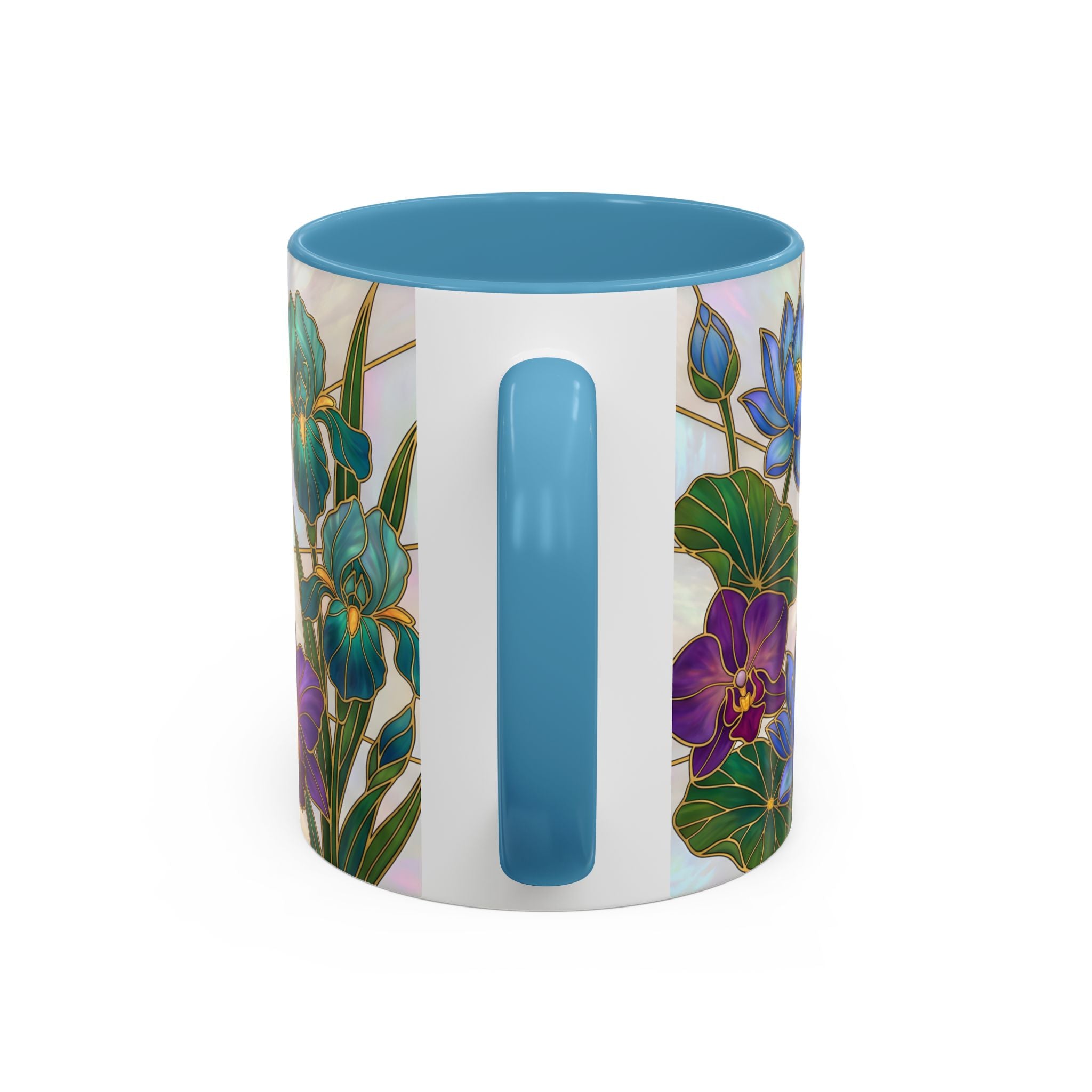 Floral Peacock Stained Glass Style Mug