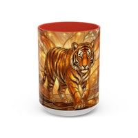 Golden Tiger Stained Glass Style Mug