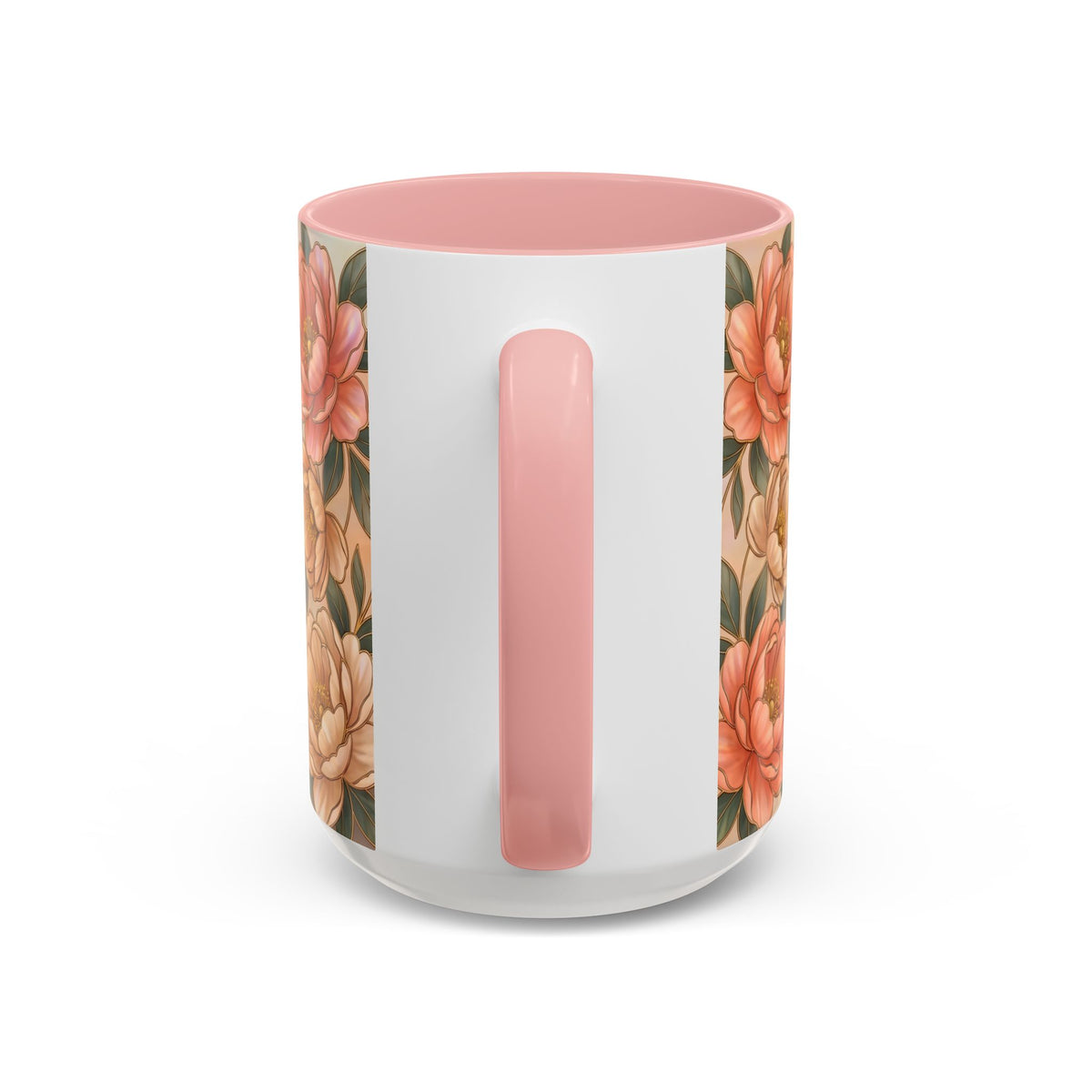Custom Pet Photo Floral Stained Glass Style Mug