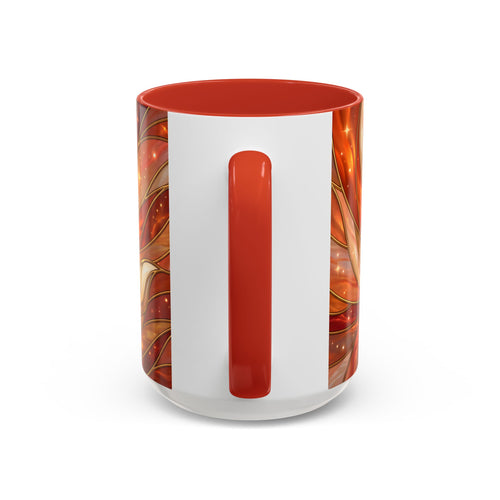 Orange Glow Fox Stained Glass Style Mug