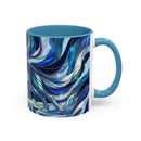 Cobalt Wolf Run Stained Glass Style Mug