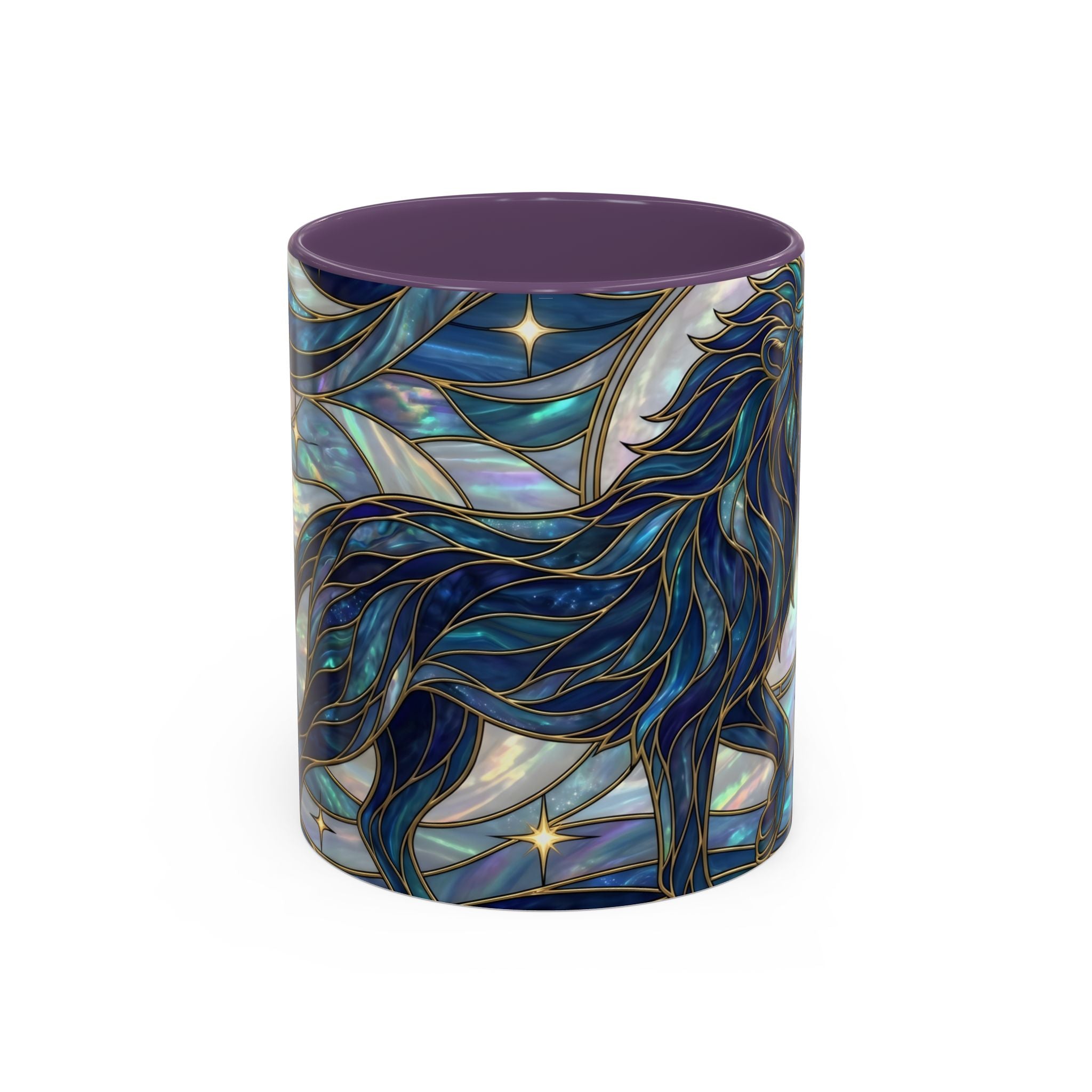 Sapphire Lion Stained Glass Style Mug