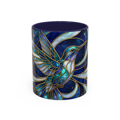 Sapphire Hummingbird Stained Glass Style Mug