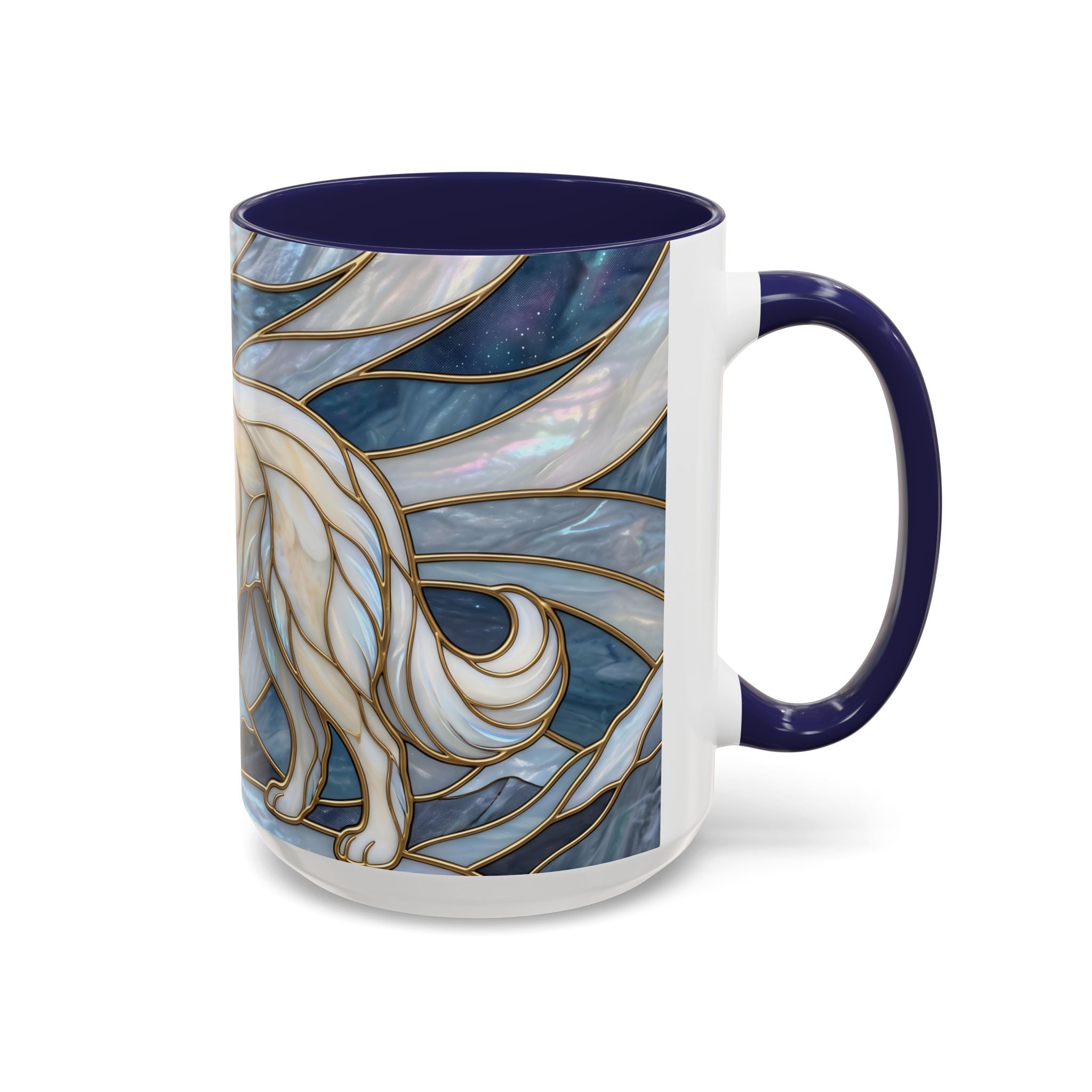 Moonlight Great Pyrenees Stained Glass Style Mug