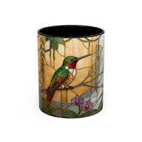 Tropical Hummingbird Stained Glass Style Mug