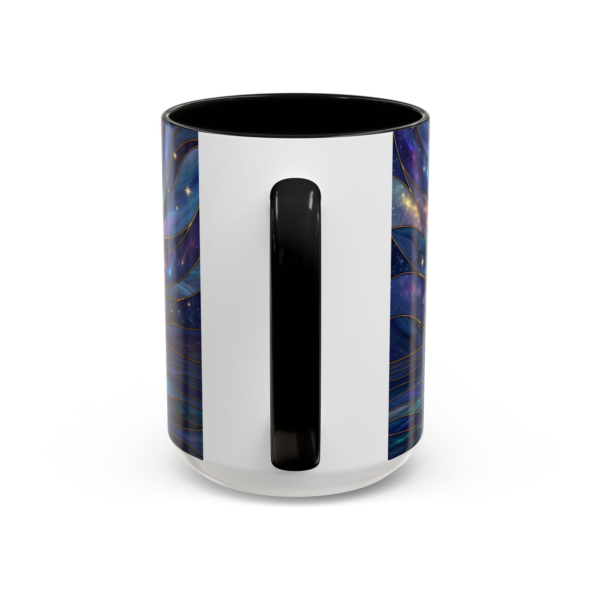 Starlit Lake Wolf Stained Glass Style Mug