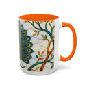 Elegant Peacock Stained Glass Style Mug
