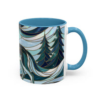 Pine Forest Wolf Stained Glass Style Mug