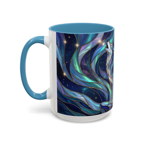 Aurora Howl Wolf Stained Glass Style Mug