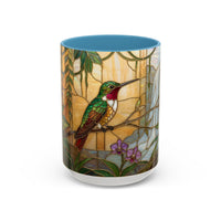 Tropical Hummingbird Stained Glass Style Mug