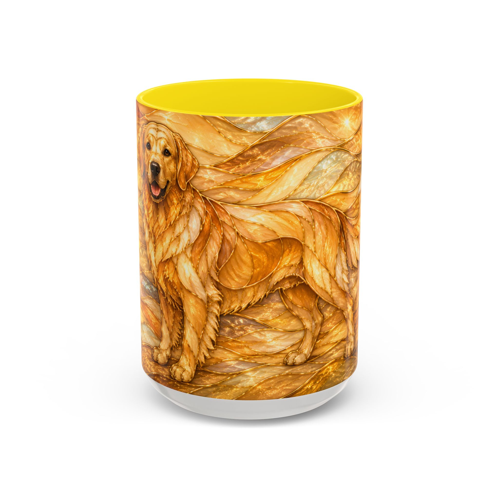 Golden Glow Golden Retriever Stained Glass Style Mug