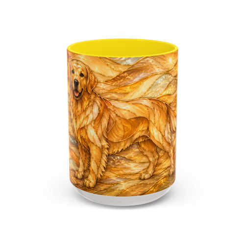 Golden Glow Golden Retriever Stained Glass Style Mug