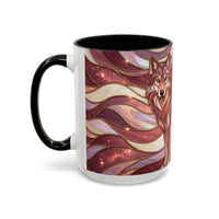 Rose Gold Wolf Stained Glass Style Mug