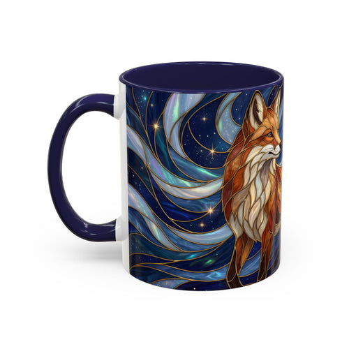 Midnight Fox Stained Glass Style Mug