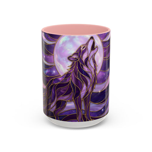 Amethyst Wolf Stained Glass Style Mug