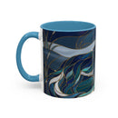 River Moon Wolf Stained Glass Style Mug