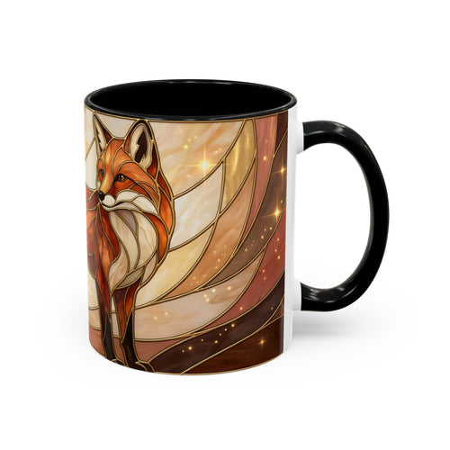 Honey Light Fox Stained Glass Style Mug
