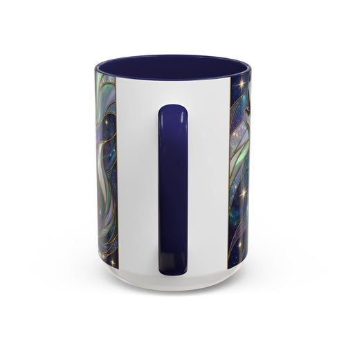 Starlight Wolf Stained Glass Style Mug