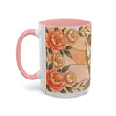 Custom Pet Photo Floral Stained Glass Style Mug