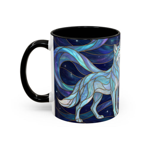 Wolf Kiss Stained Glass Style Mug