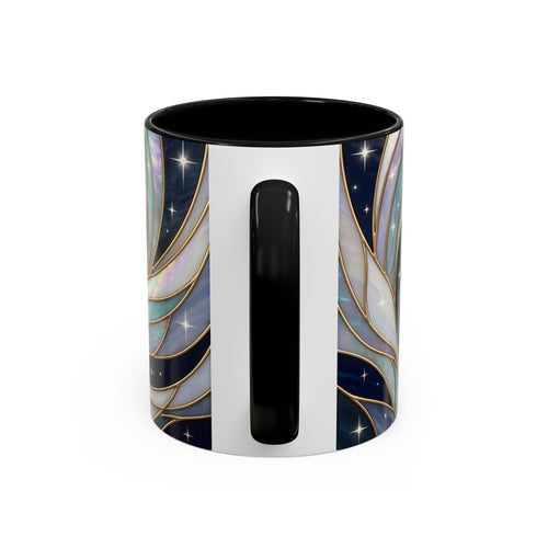 Starlit Arctic Fox Stained Glass Style Mug