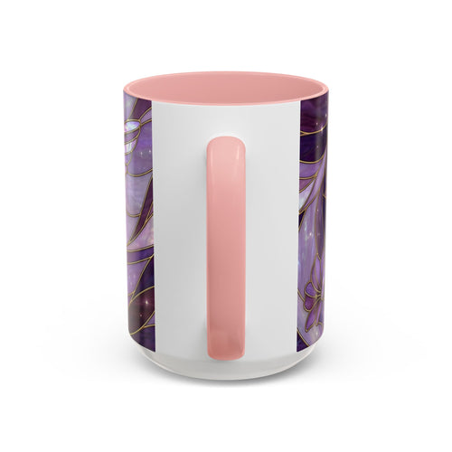 Purple Bloom Hummingbird Stained Glass Style Mug