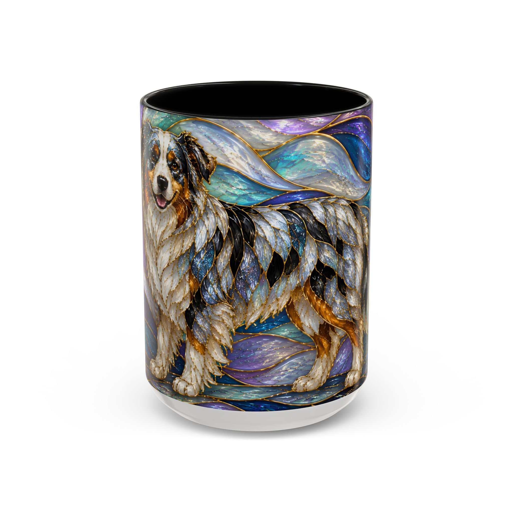 Celestial Australian Shepherd Stained Glass Style Mug