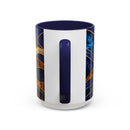 Blue Wave Doberman Pinscher Stained Glass Style Mug