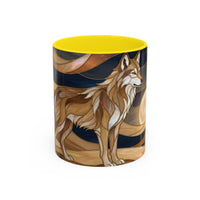 Nightscape Wolf Moon Stained Glass Style Mug