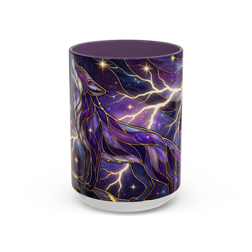 Purple Storm Fox Stained Glass Style Mug