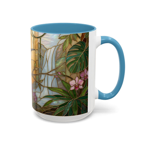 Tropical Hummingbird Stained Glass Style Mug