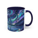 Moonlit Lake Wolf Stained Glass Style Mug