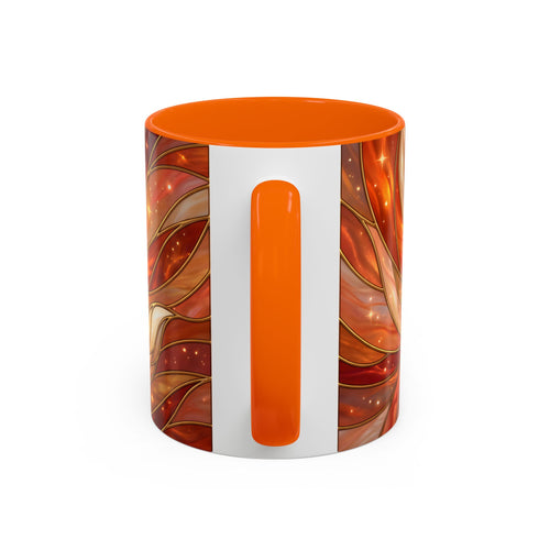 Orange Glow Fox Stained Glass Style Mug