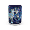 Wolf Kiss Stained Glass Style Mug