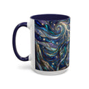 Storm Sky Wolf Stained Glass Style Mug