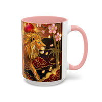 Sakura Lion Stained Glass Style Mug