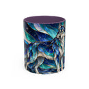 Northern Glow Wolf Stained Glass Style Mug