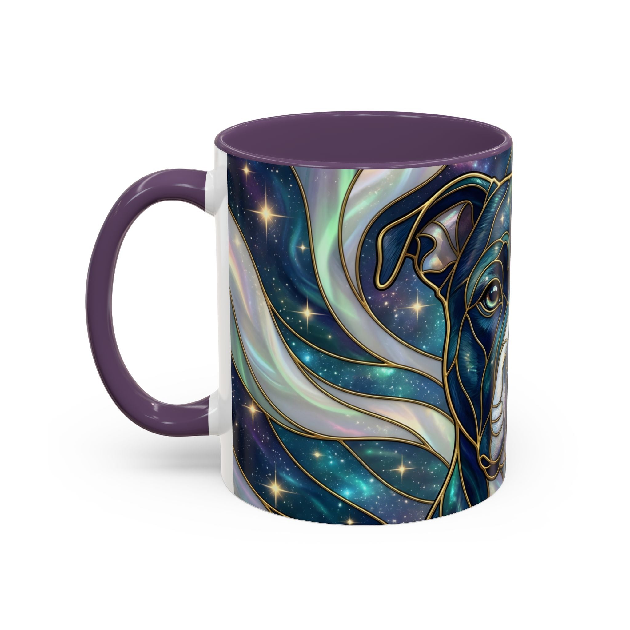 Aurora Glow Staffy Stained Glass Style Mug
