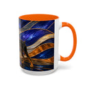 Blue Wave Doberman Pinscher Stained Glass Style Mug
